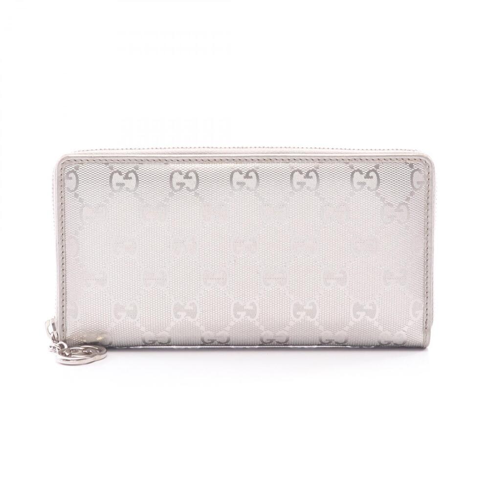 Gucci GG Imprime Round Long Wallet Leather White
